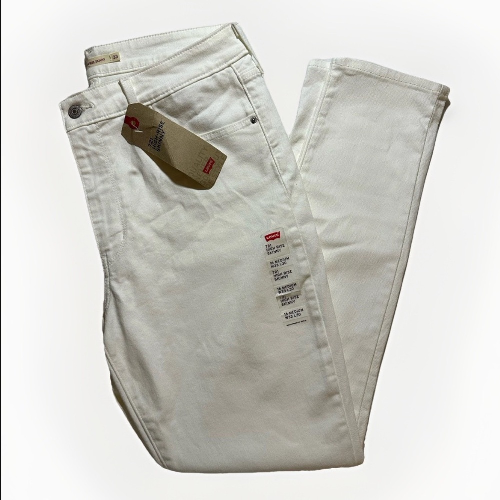 Levi’s 721 High Rise Skinny Jeans Spring White‎ Denim Women’s Plus Size 16 NWT